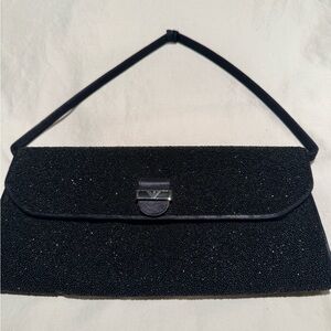 Armani Exchange black beaded clutch